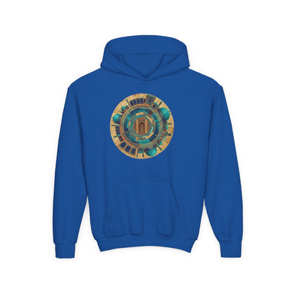 Youth Hoodie with Vintage Aztec Compass Graphic