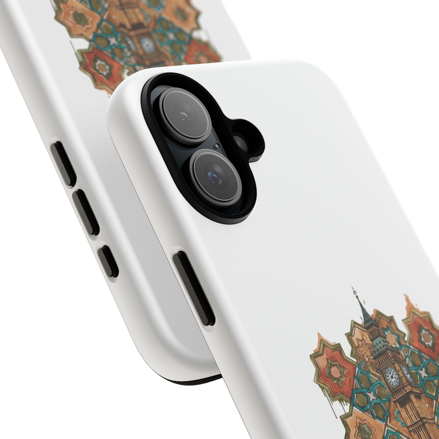 Cairo × London Phone Case — Vintage Mosaic Pyramids & Big Ben Travel Design