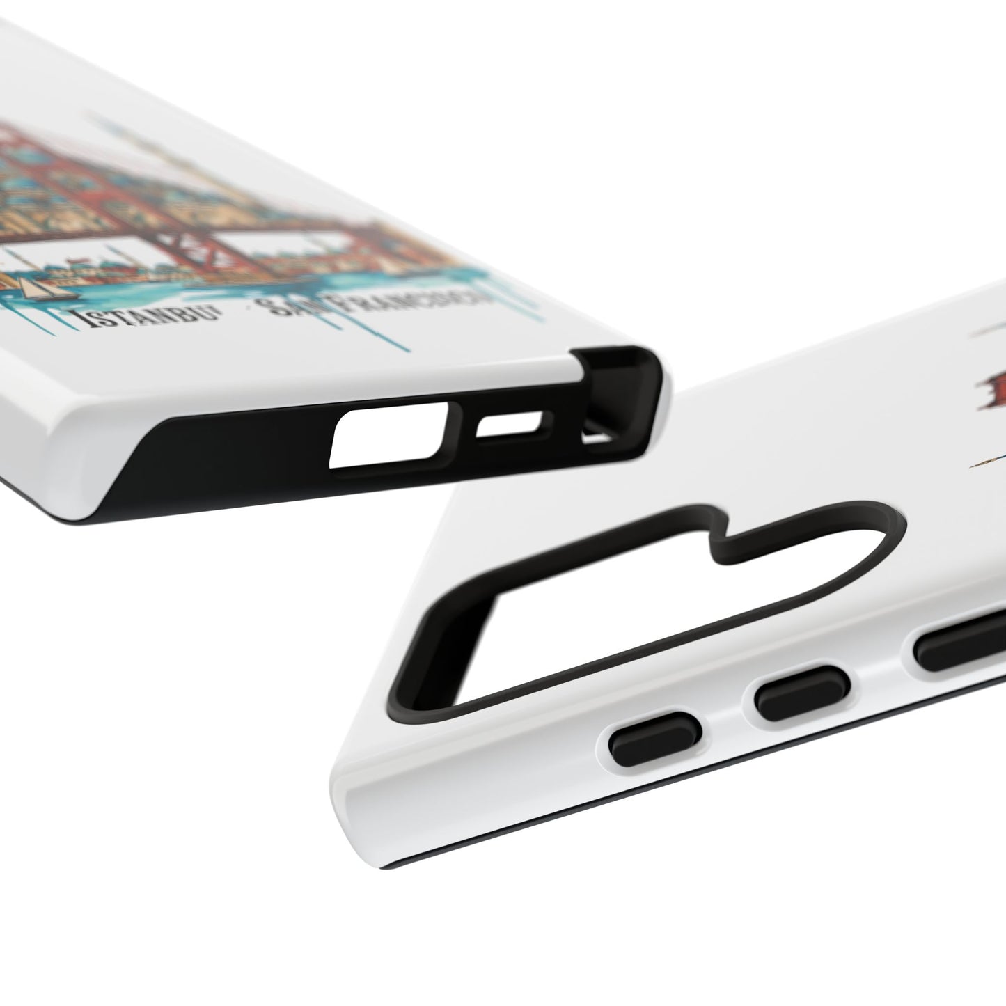City Bridge Phone Case — Istanbul × San Francisco Illustrated Travel Design