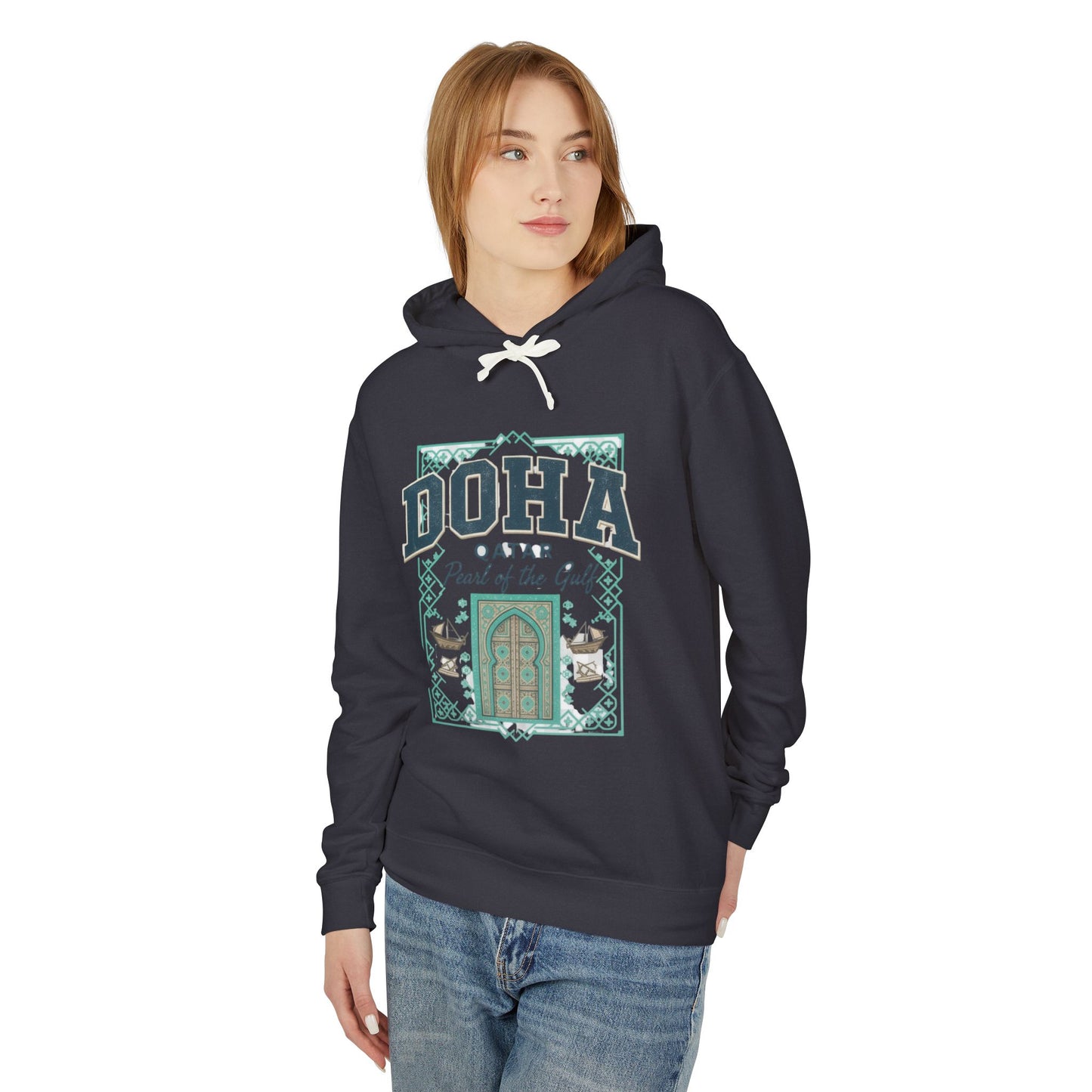 Doha Souvenir Hoodie — Qatar Pearl of the Gulf Travel Sweatshirt
