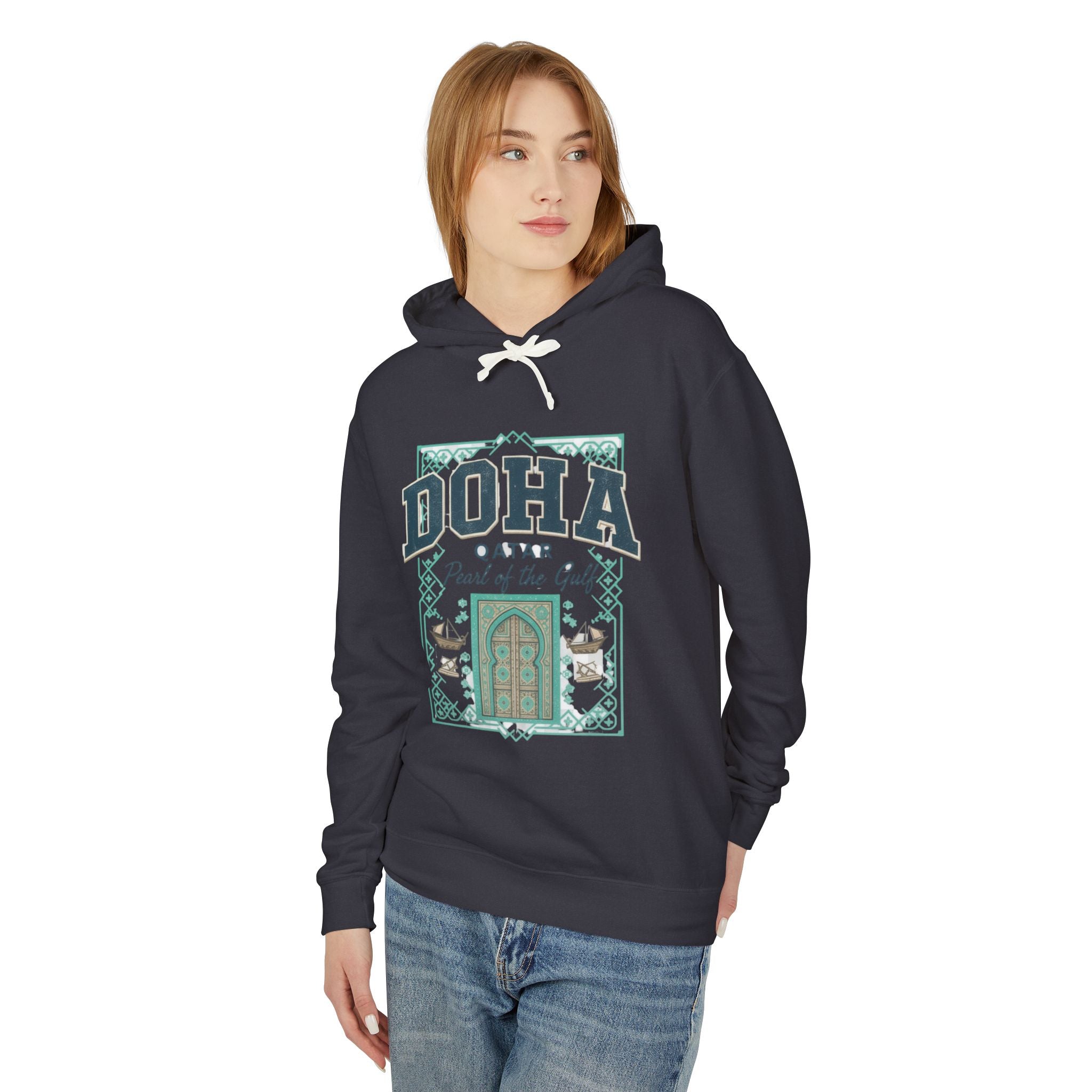 Doha Souvenir Hoodie — Qatar Pearl of the Gulf Travel Sweatshirt
