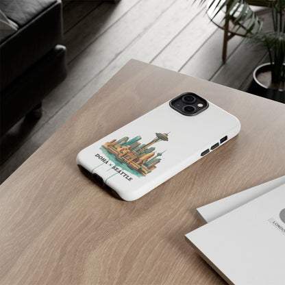 Coque de téléphone résistante Doha x Seattle Skyline — Protection pour téléphone inspirée de la ville