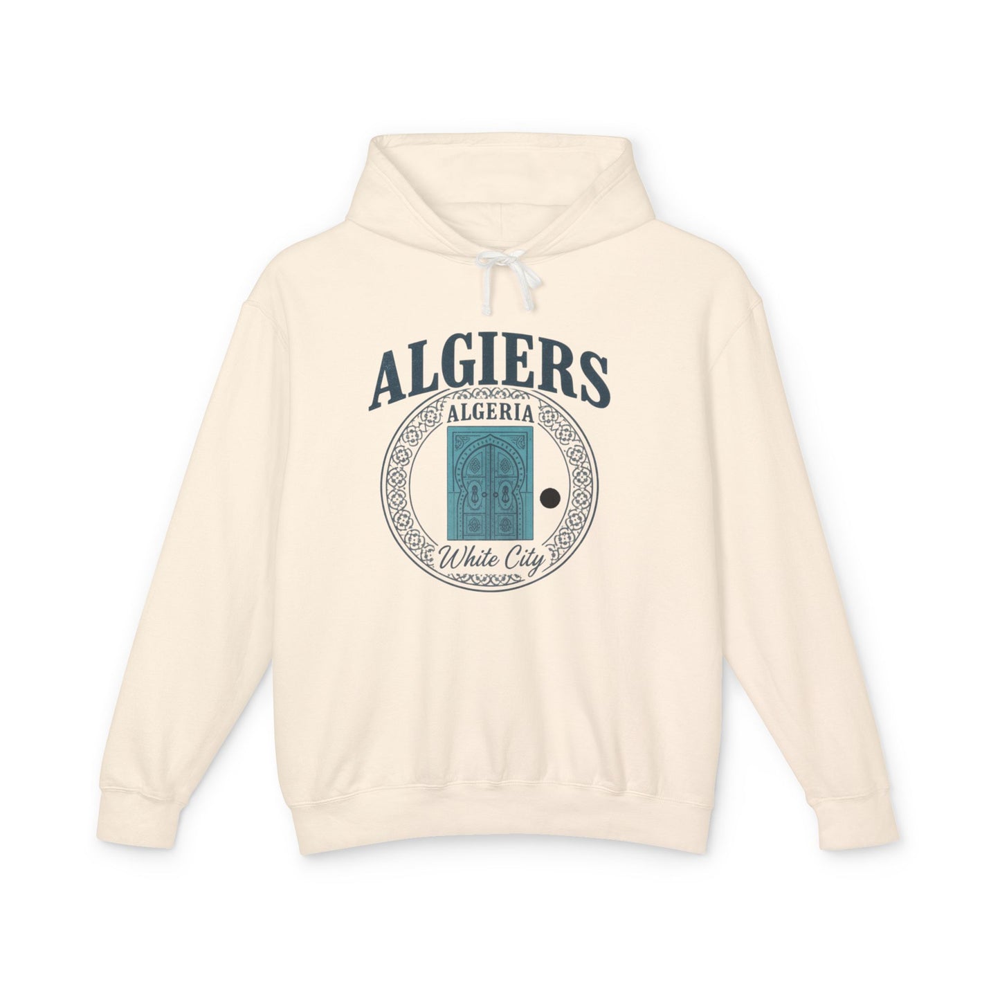 Algiers Algeria Vintage Door Hoodie — White City Travel Sweatshirt