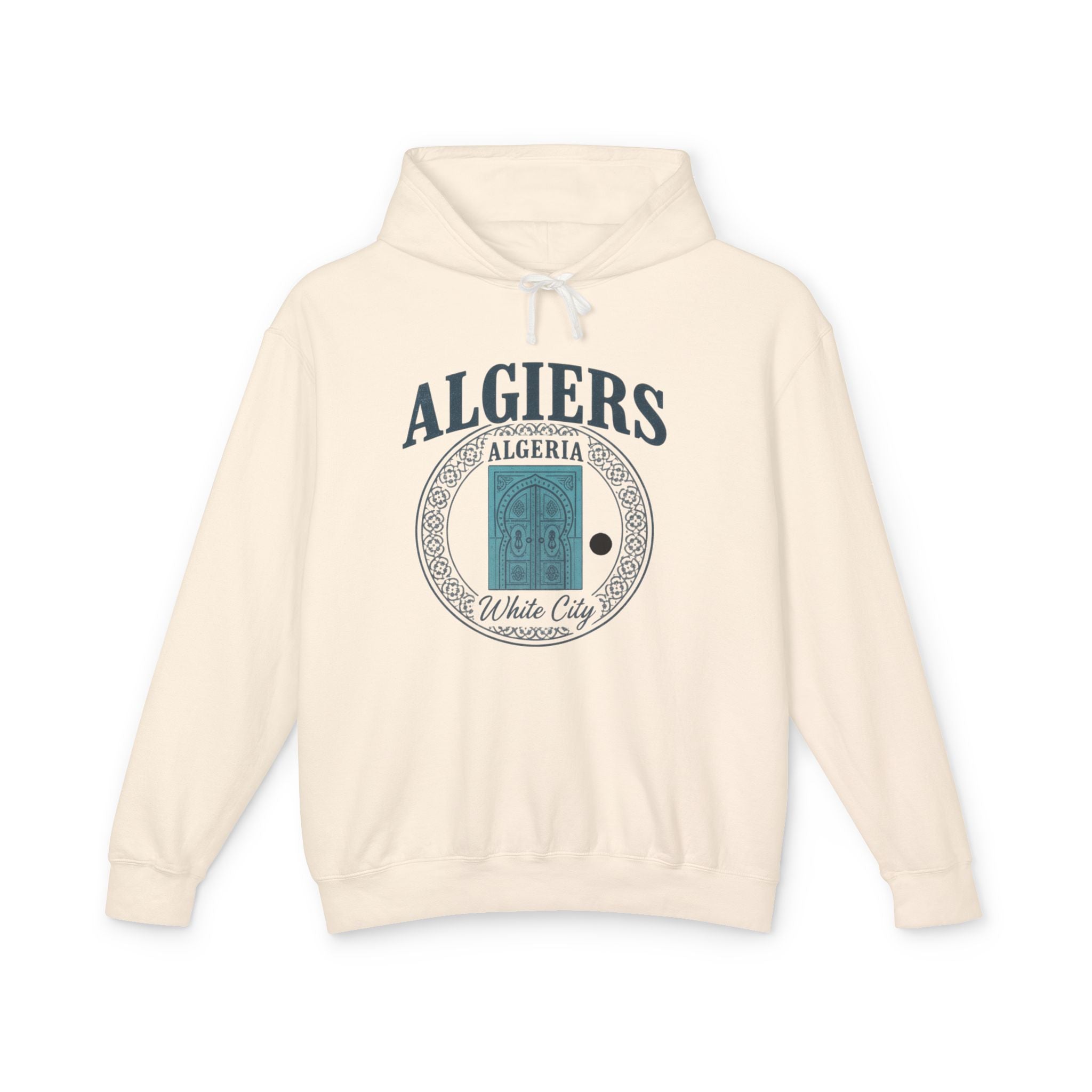 Algiers Algeria Vintage Door Hoodie — White City Travel Sweatshirt