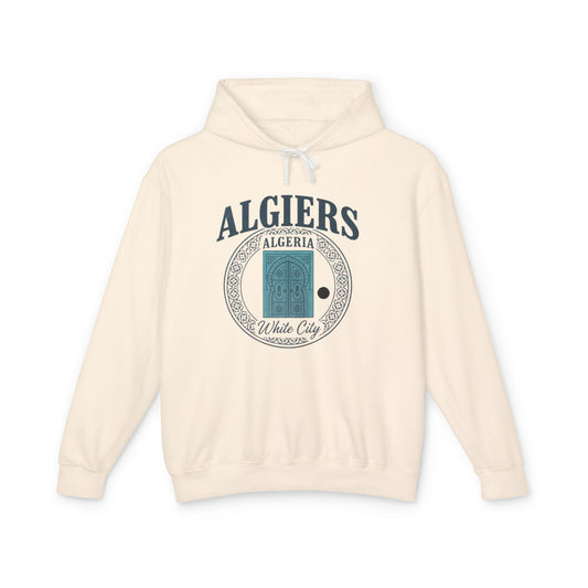 Algiers Algeria Vintage Door Hoodie — White City Travel Sweatshirt