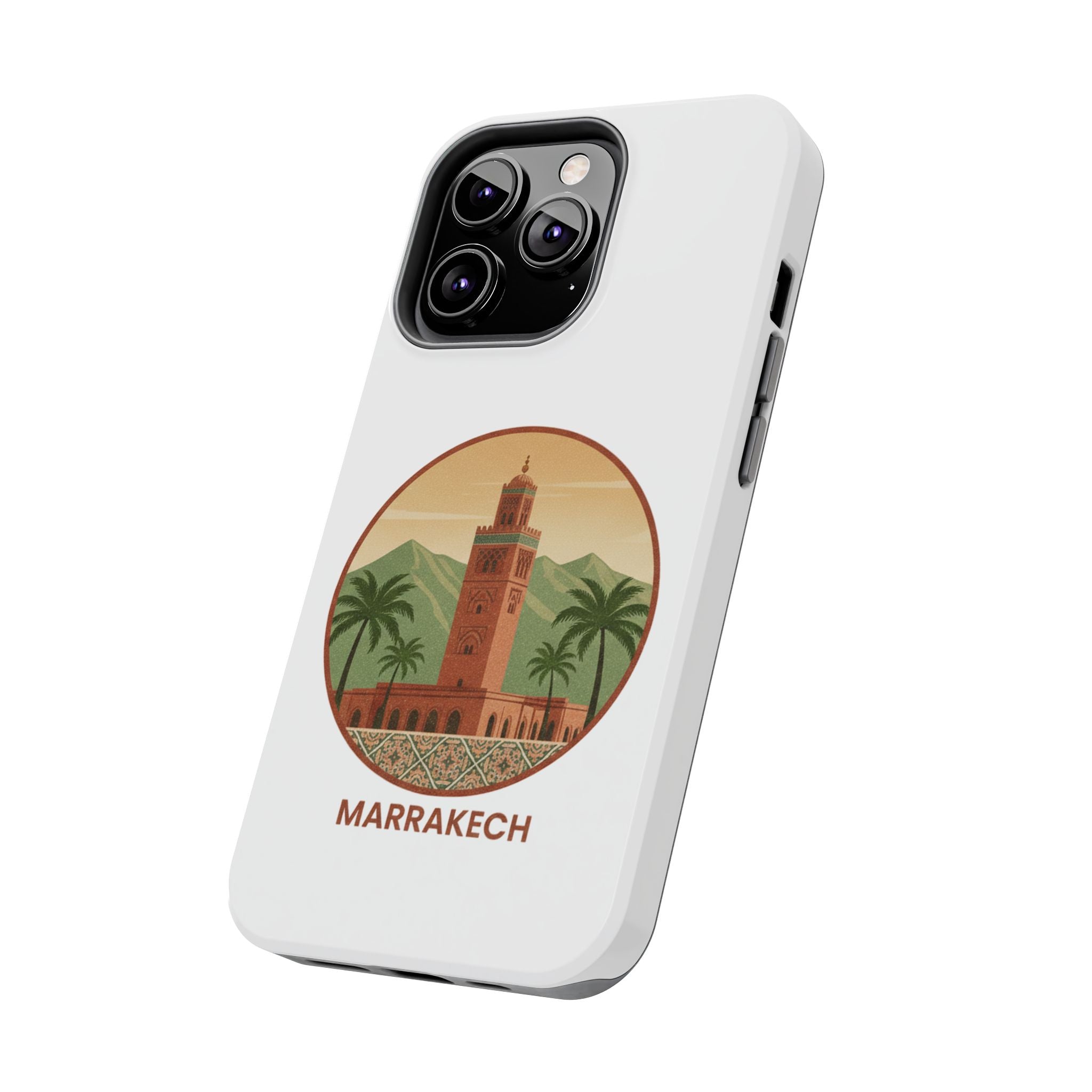 Marrakech Travel Phone Case — Vintage Moroccan Koutoubia Tower Design