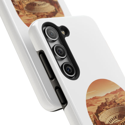Amman Coliseum Tough Phone Case — Vintage Desert Cityscape Protective Cover
