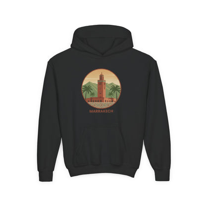 Marrakech Youth Hoodie – Vintage Palm Sunset Travel Sweatshirt