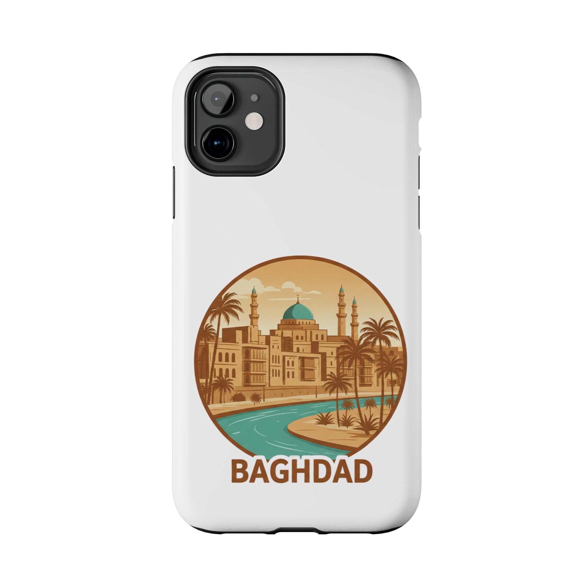 Baghdad Illustrated Tough Phone Case — Vintage Middle East Cityscape Protective Cover