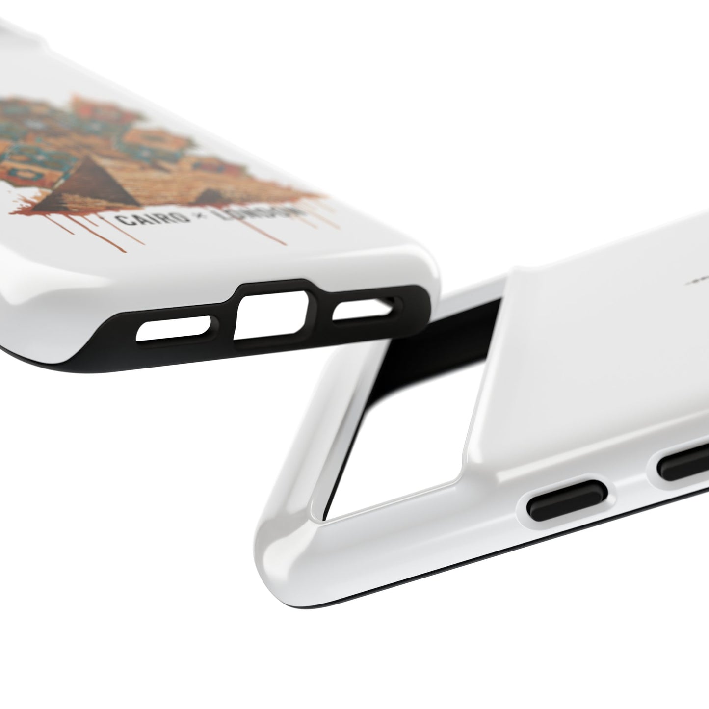 Cairo × London Phone Case — Vintage Mosaic Pyramids & Big Ben Travel Design