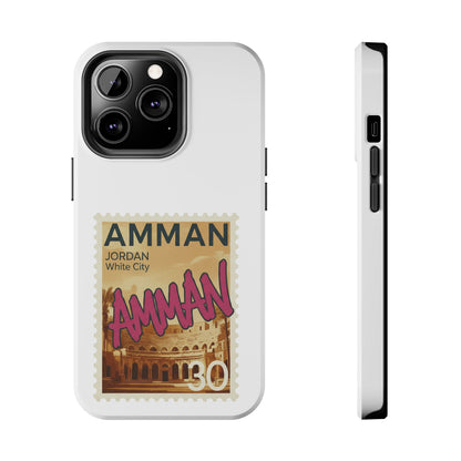 Amman Stamp Tough Phone Case — Jordan Travel Vintage Postage Design