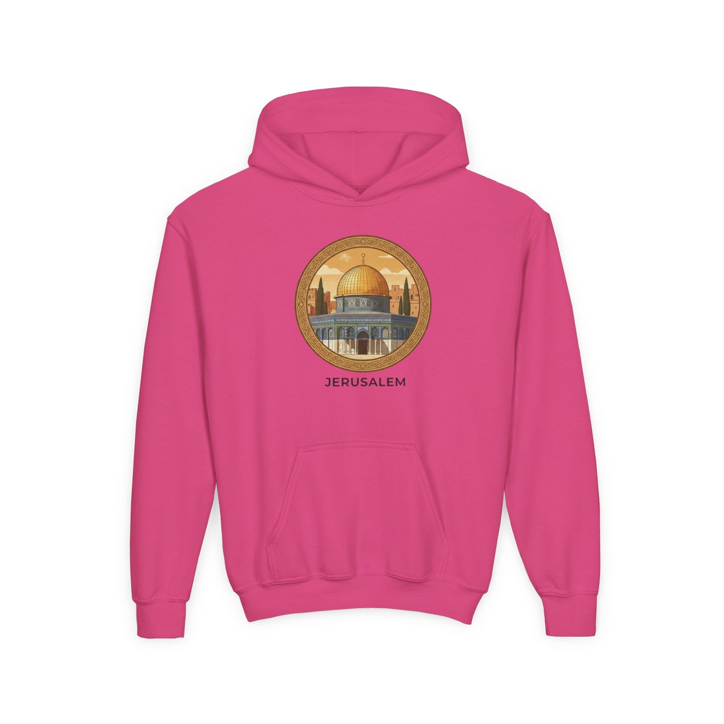 Jerusalem Dome Youth Hoodie – Vintage Dome of the Rock Graphic
