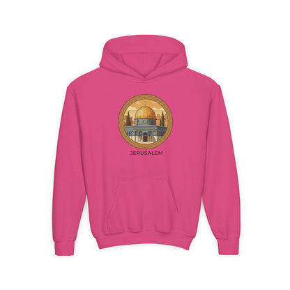 Jerusalem Dome Youth Hoodie – Vintage Dome of the Rock Graphic
