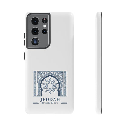 Jeddah Coordinates Phone Case — Blue Islamic Arch Travel Souvenir