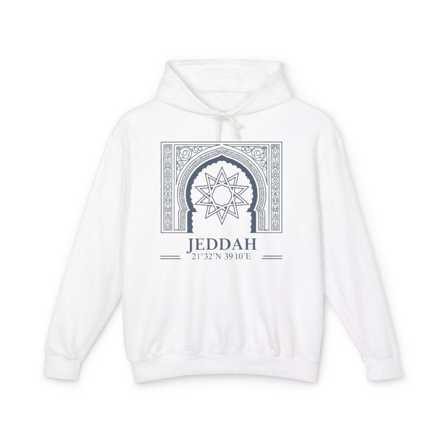 Jeddah Architectural Hoodie — Middle Eastern Geometric Travel Pullover