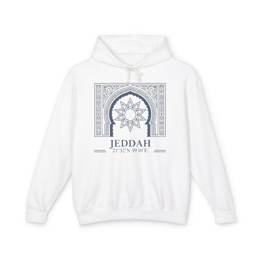 Jeddah Architectural Hoodie — Middle Eastern Geometric Travel Pullover