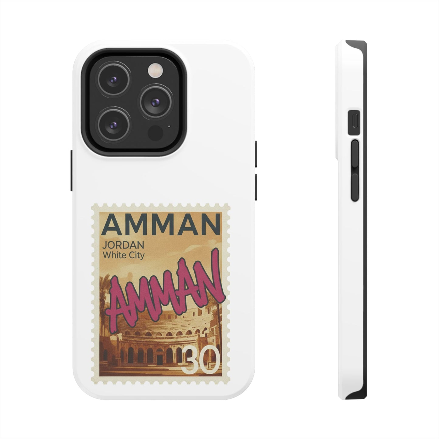 Amman Stamp Tough Phone Case — Jordan Travel Vintage Postage Design