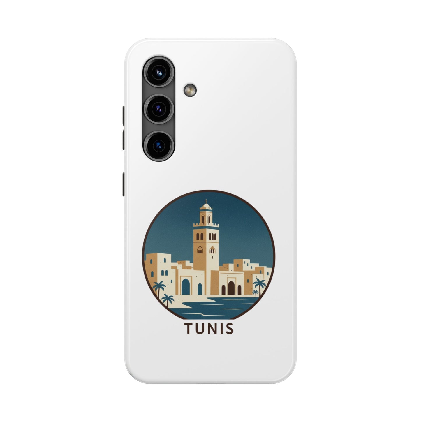 Coque de téléphone motif paysage urbain de Tunis — Coque de protection résistante pour iPhone