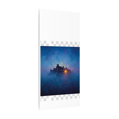 Tableau sur toile mate « Forteresse de la Nuit Étoilée » — Paysage mystique de château bleu