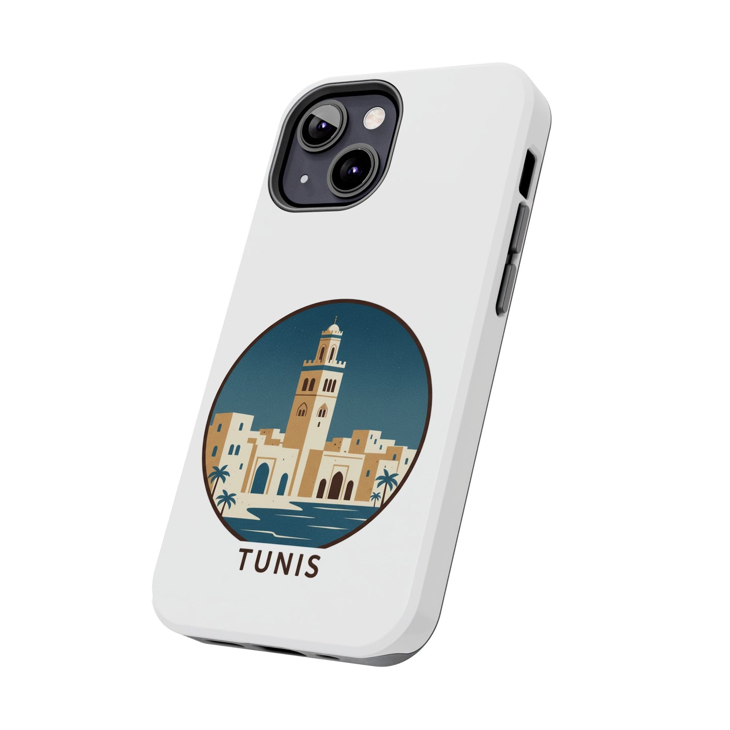 Coque de téléphone motif paysage urbain de Tunis — Coque de protection résistante pour iPhone
