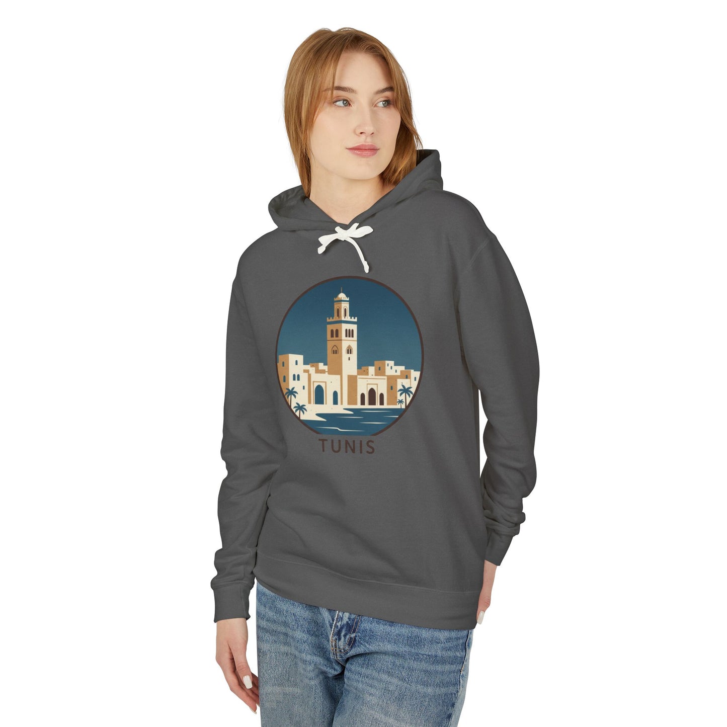 Tunis Skyline Hoodie — Minimalist Tunis Travel Sweatshirt