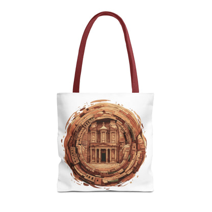 Petra Circle Art Tote Bag — Ancient Rose Sandstone Illustration