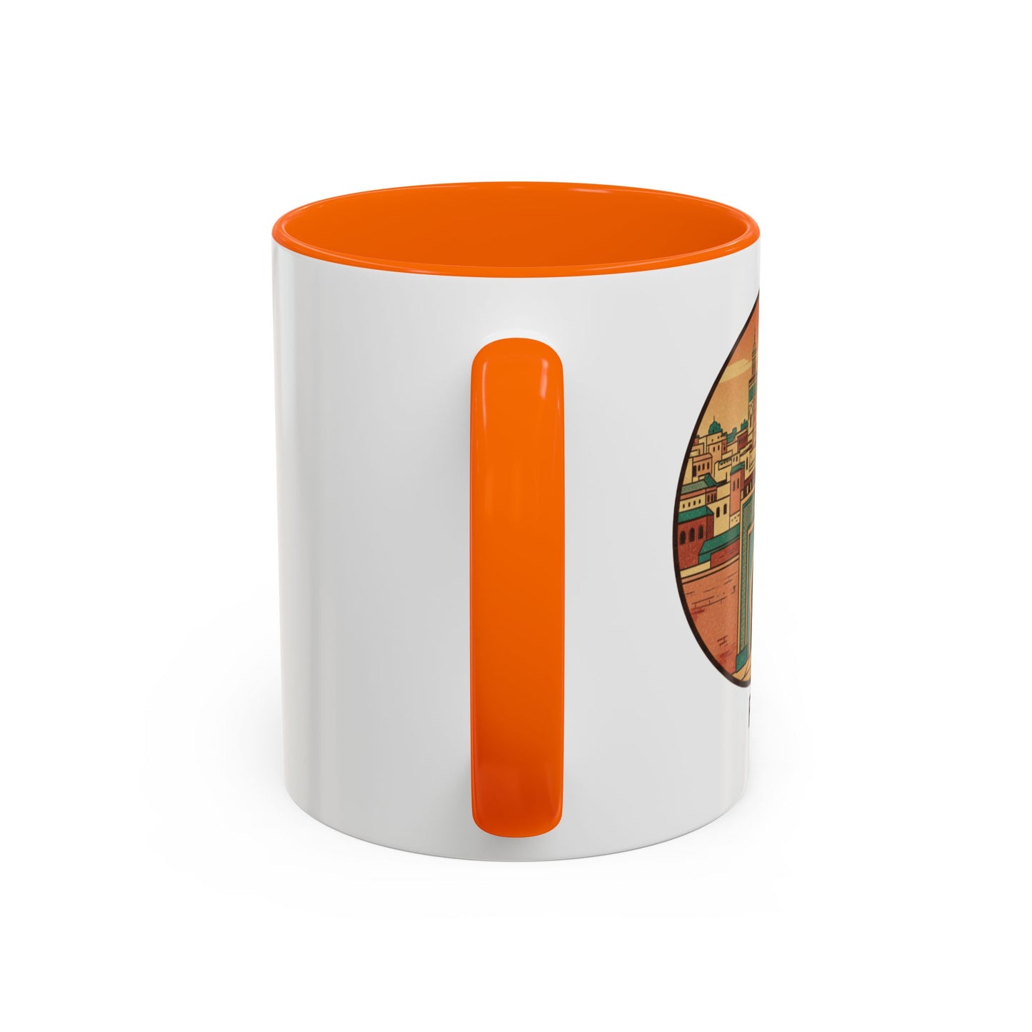 Mug à café Fez Landmark Accent — Souvenir de voyage représentant un paysage urbain marocain (11/15 oz)