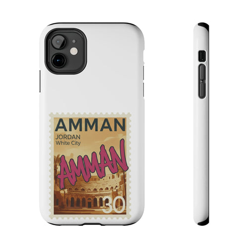Amman Stamp Tough Phone Case — Jordan Travel Vintage Postage Design