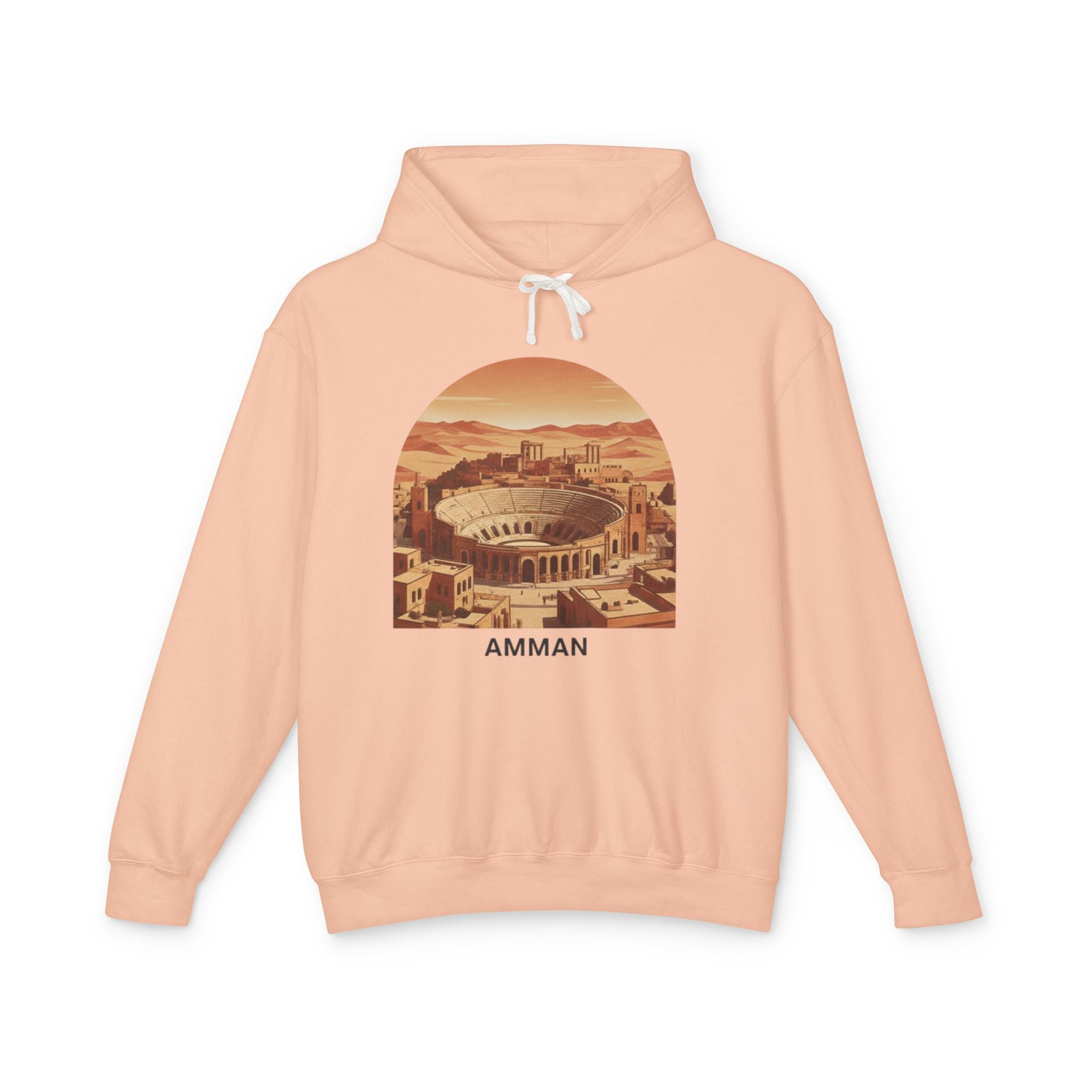 Amman Retro Arch Hoodie — Vintage Jordan Travel Sweatshirt