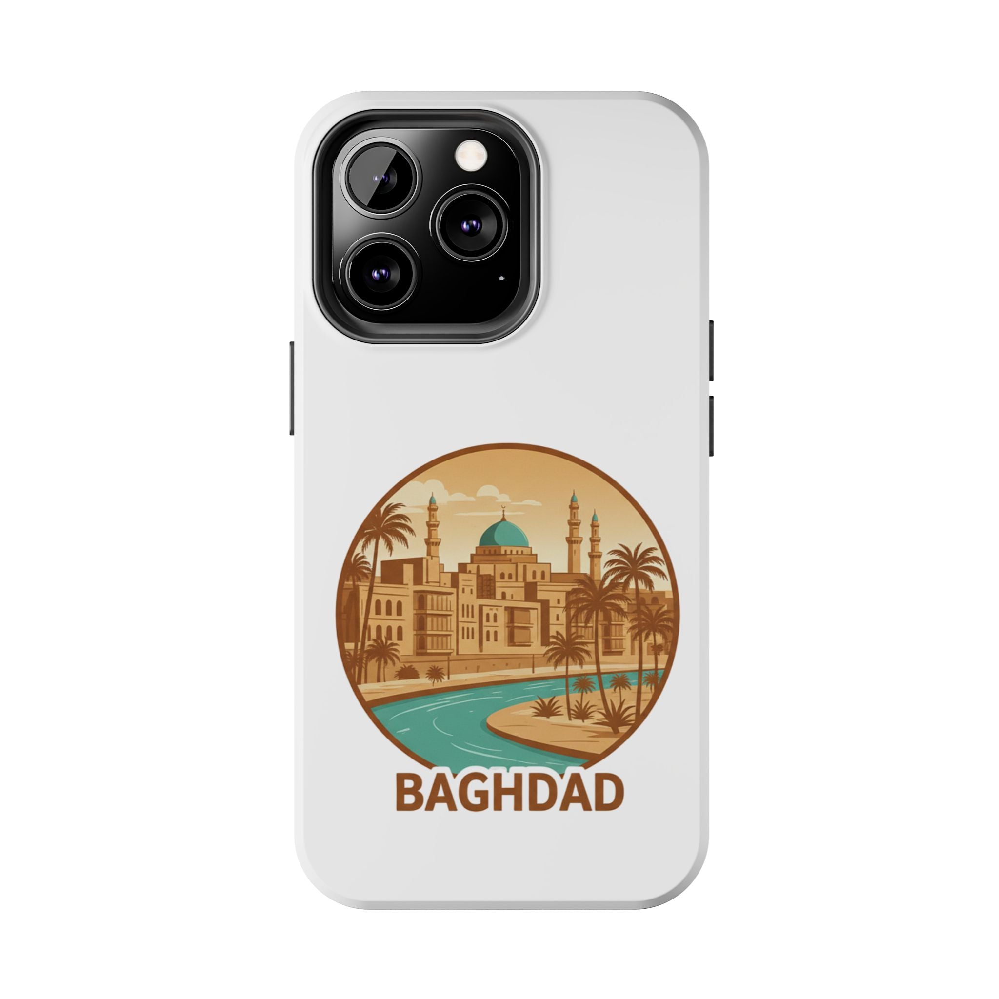 Baghdad Illustrated Tough Phone Case — Vintage Middle East Cityscape Protective Cover