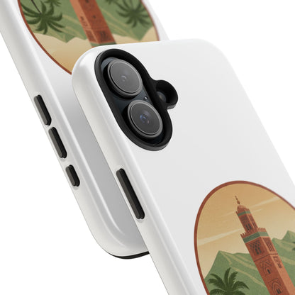 Marrakech Travel Phone Case — Vintage Moroccan Koutoubia Tower Design