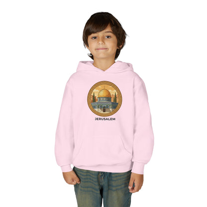 Jerusalem Dome Youth Hoodie – Vintage Dome of the Rock Graphic