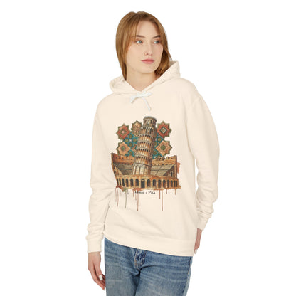 Leaning Tower of Pisa Vintage Art Hoodie — Retro Italy Travel Sweatshirt