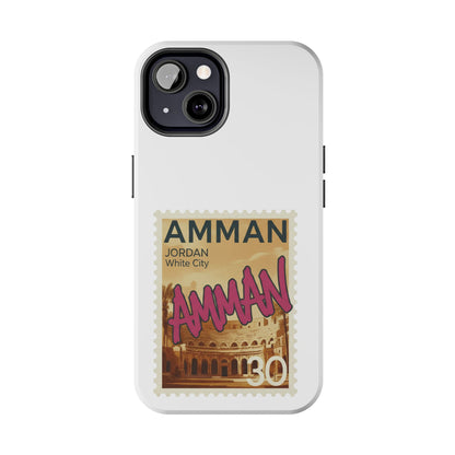 Amman Stamp Tough Phone Case — Jordan Travel Vintage Postage Design