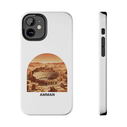 Amman Coliseum Tough Phone Case — Vintage Desert Cityscape Protective Cover
