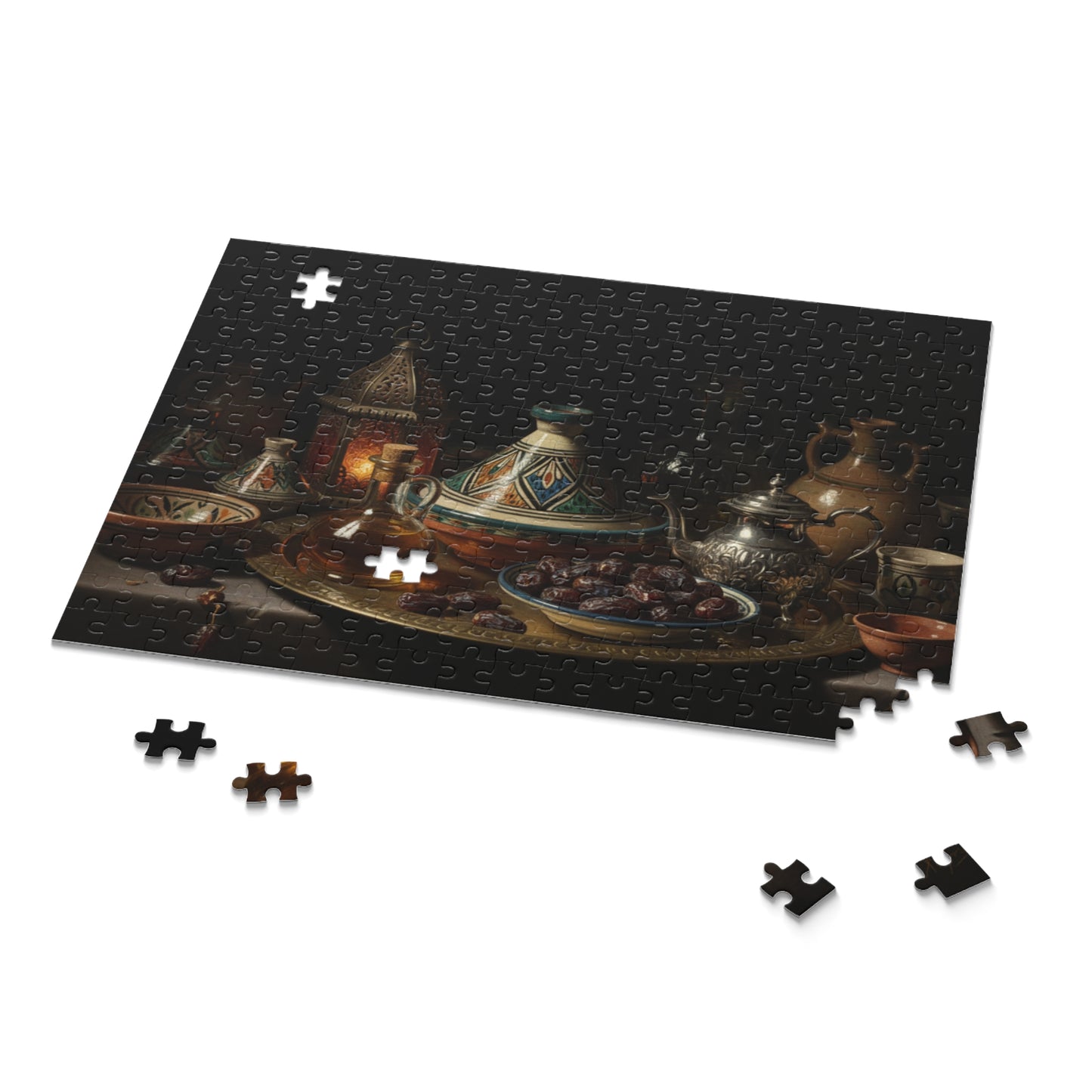 Moroccan Tea & Dates Jigsaw Puzzle — 500/252/120-Piece Still Life Puzzle