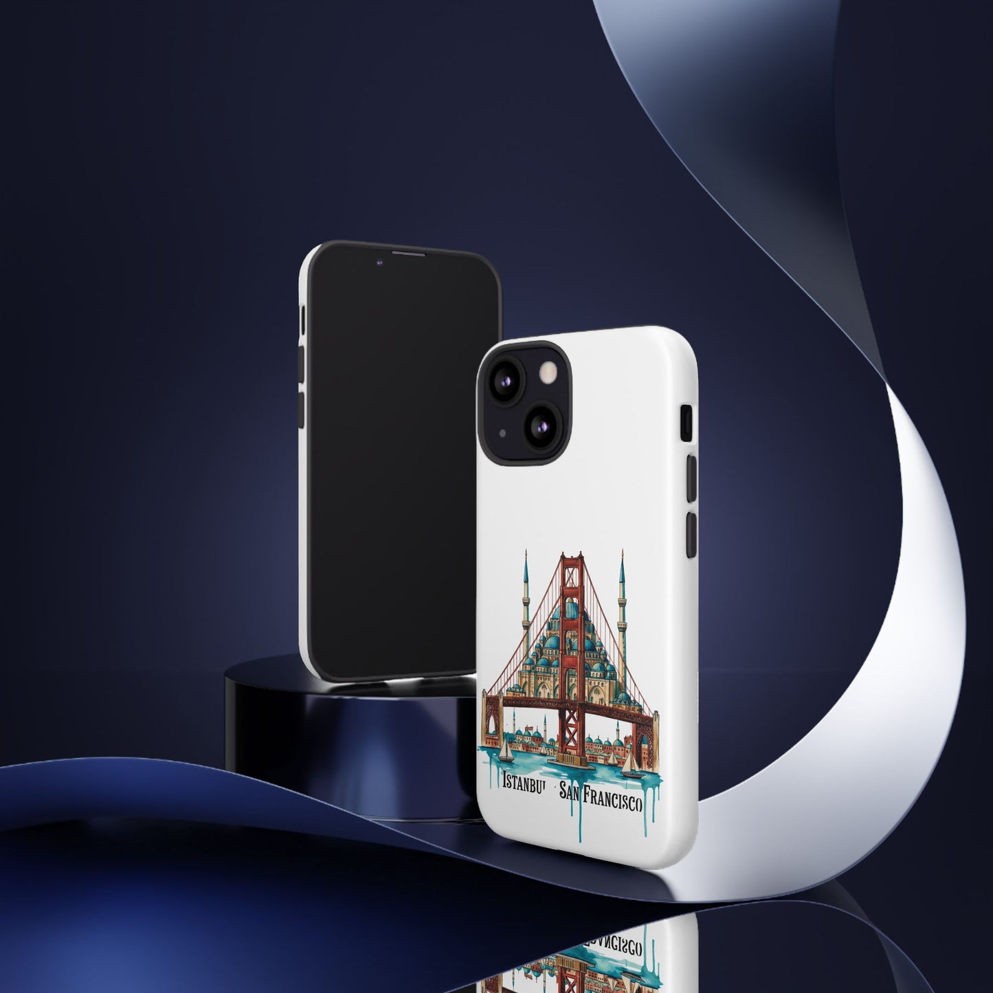 City Bridge Phone Case — Istanbul × San Francisco Illustrated Travel Design