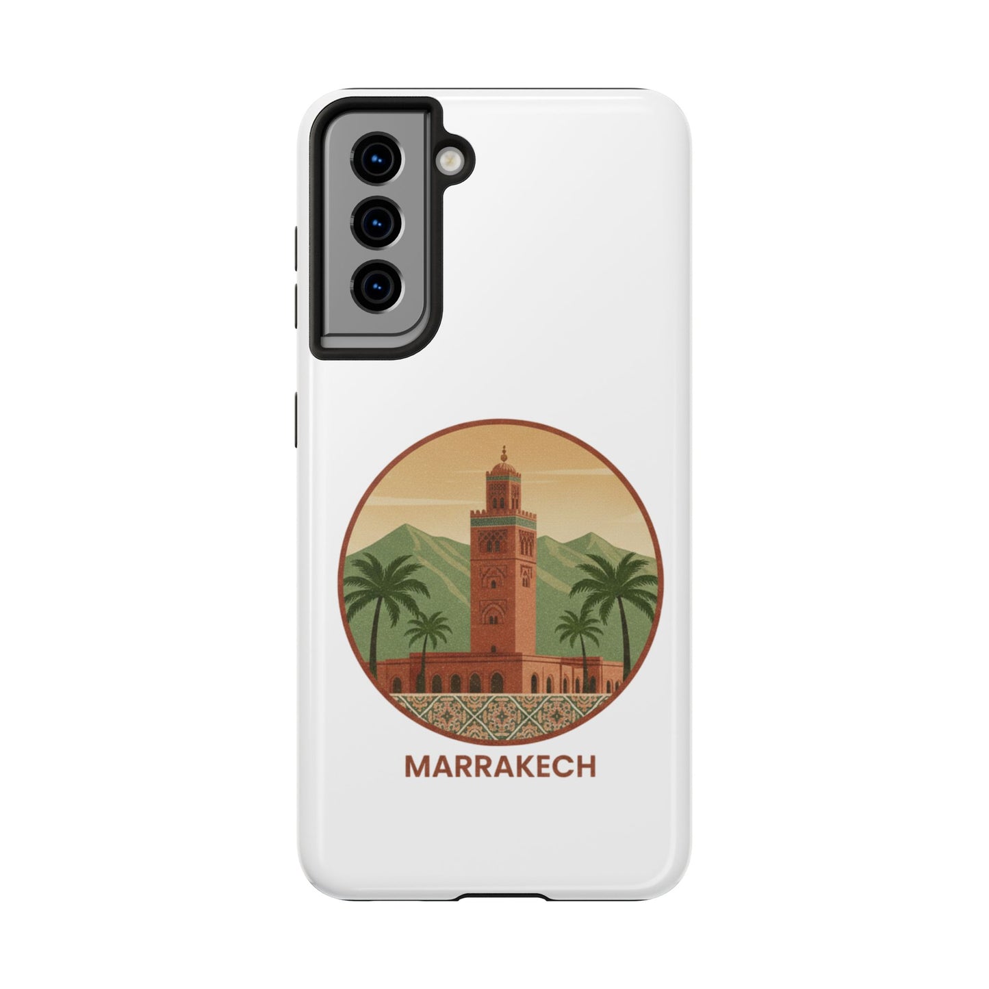 Marrakech Travel Phone Case — Vintage Moroccan Koutoubia Tower Design