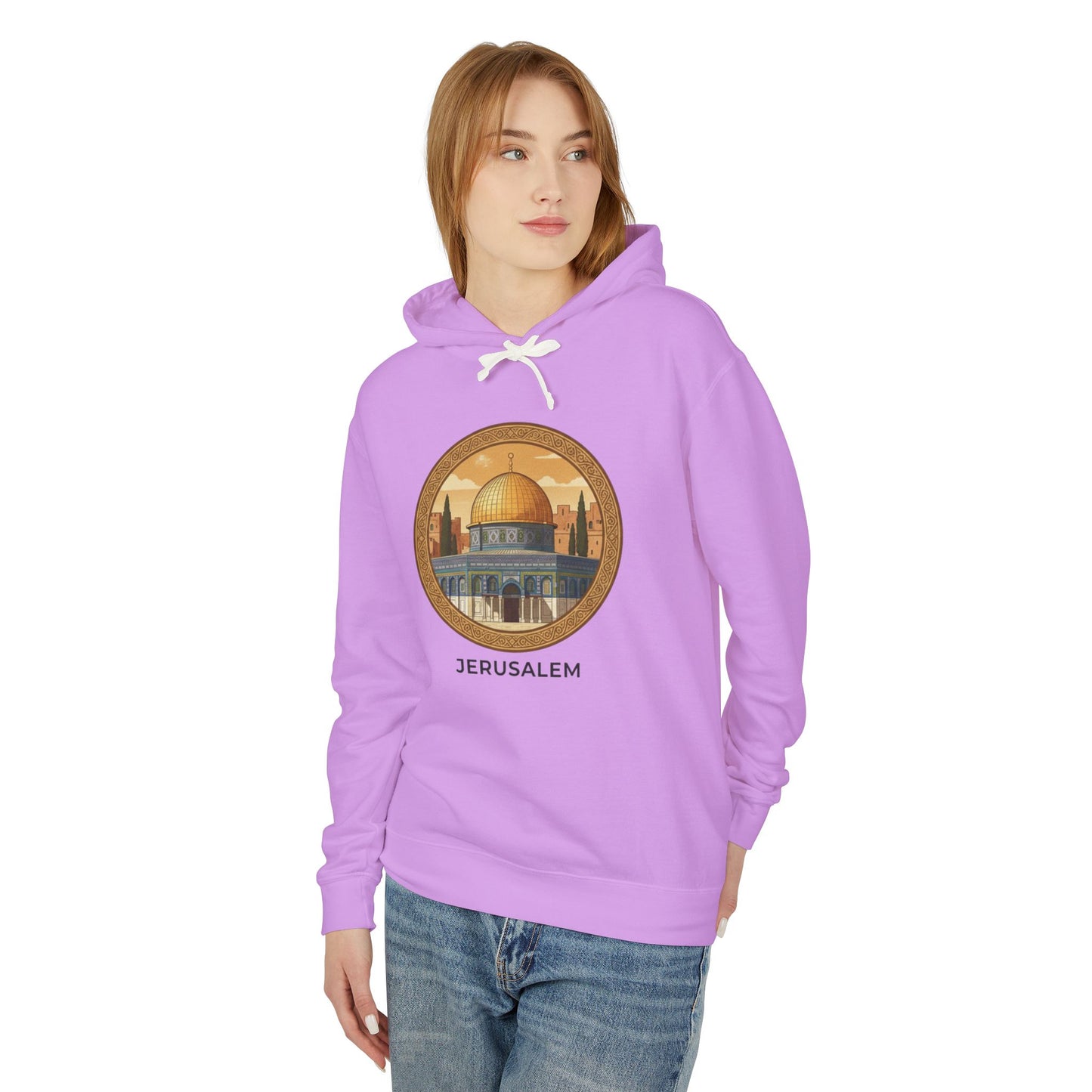 Jerusalem Dome Graphic Hoodie — Vintage Holy City Travel Sweatshirt