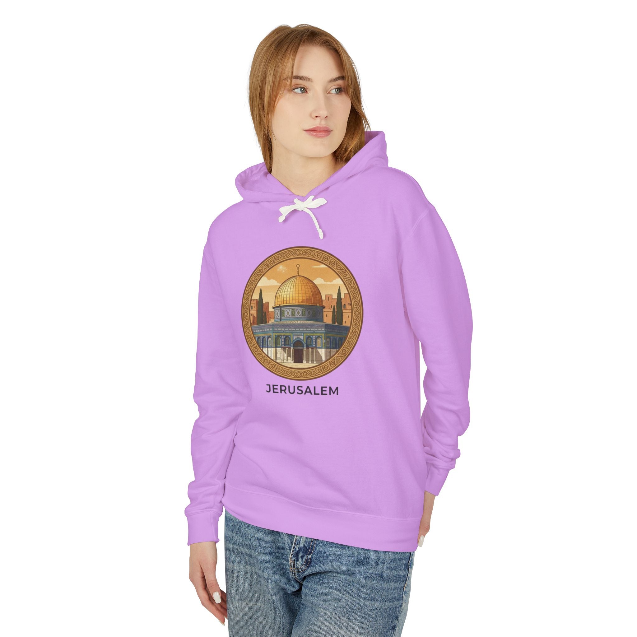 Jerusalem Dome Graphic Hoodie — Vintage Holy City Travel Sweatshirt