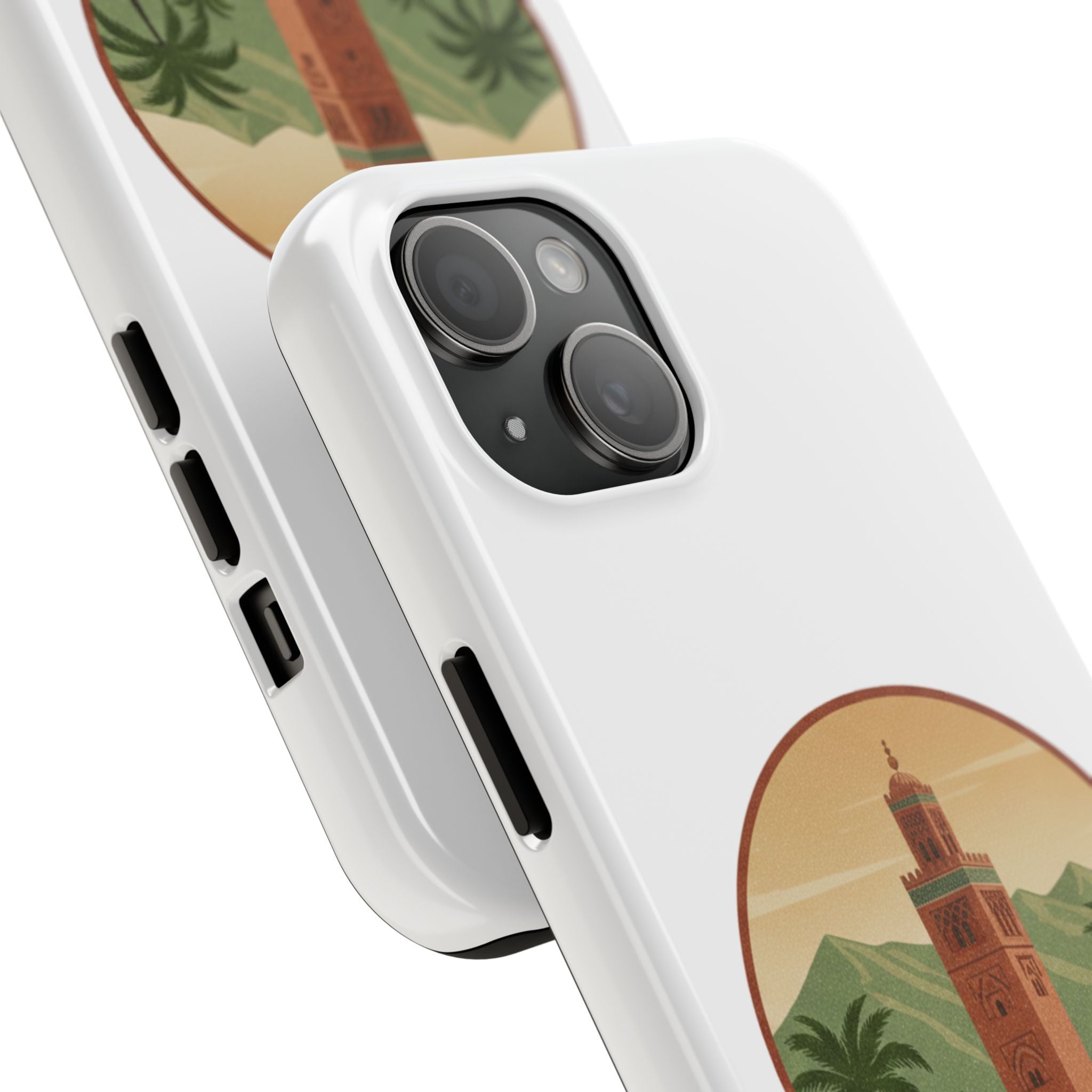 Marrakech Travel Phone Case — Vintage Moroccan Koutoubia Tower Design