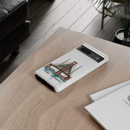 City Bridge Phone Case — Istanbul × San Francisco Illustrated Travel Design