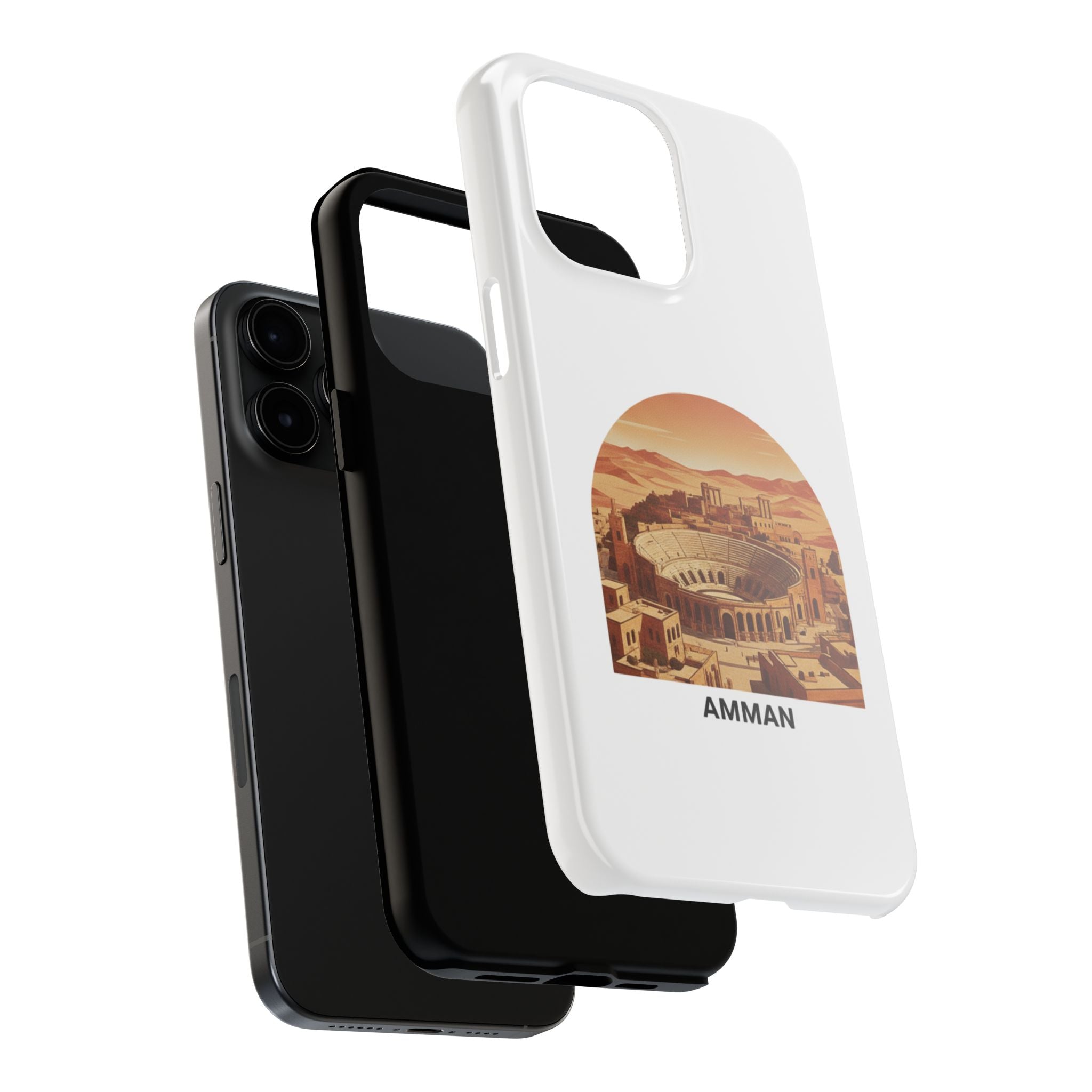 Amman Coliseum Tough Phone Case — Vintage Desert Cityscape Protective Cover