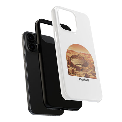 Amman Coliseum Tough Phone Case — Vintage Desert Cityscape Protective Cover