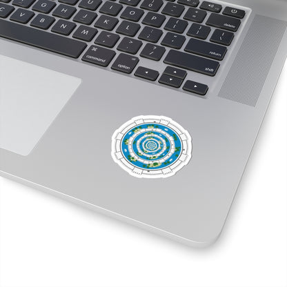 Circular Island Map Sticker — Nautical Spiral Laptop Decal