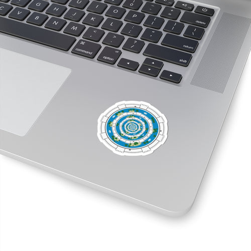 Circular Island Map Sticker — Nautical Spiral Laptop Decal