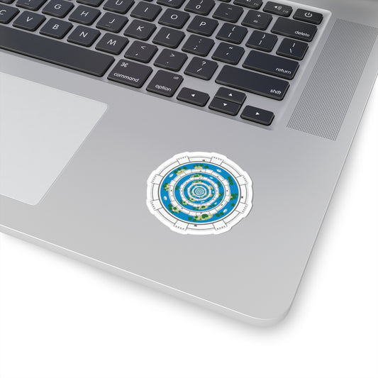 Circular Island Map Sticker — Nautical Spiral Laptop Decal
