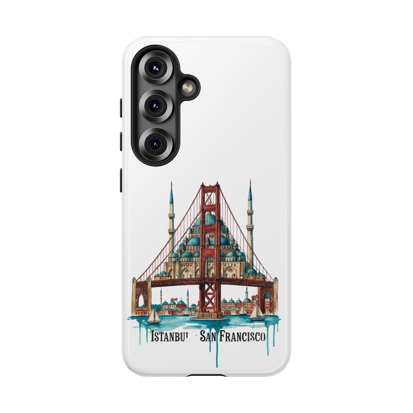 City Bridge Phone Case — Istanbul × San Francisco Illustrated Travel Design