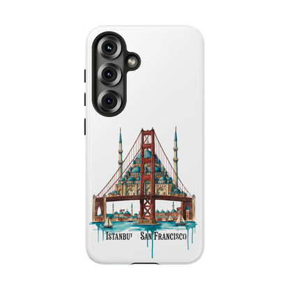 City Bridge Phone Case — Istanbul × San Francisco Illustrated Travel Design
