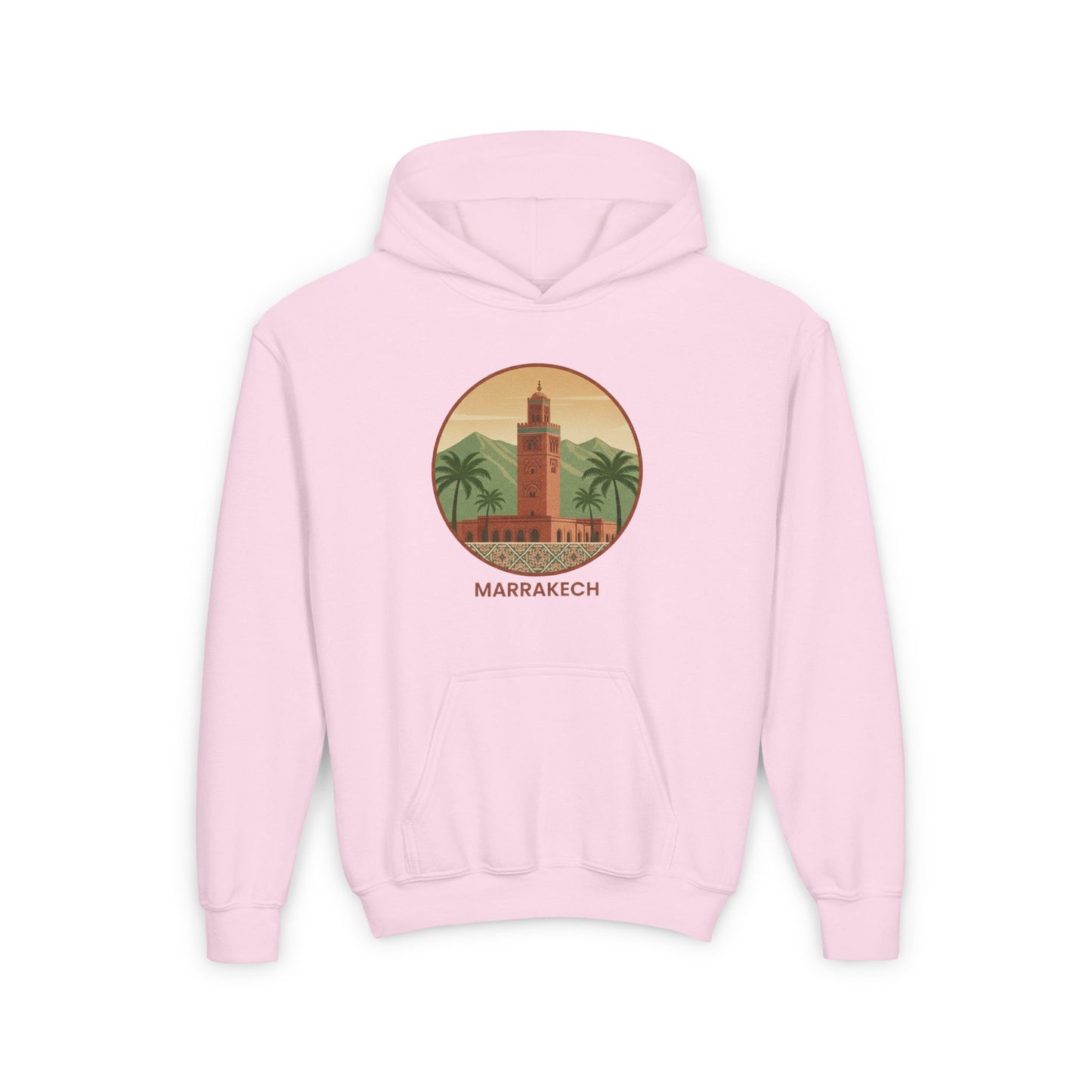 Marrakech Youth Hoodie – Vintage Palm Sunset Travel Sweatshirt